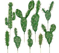 Woohome Paquete de 9 plantas suculentas artificiales, suculentas, tallos de cactus artificiales, decoración del hogar, jardín interior, accesorios de bricolaje para decoración del hogar interior y