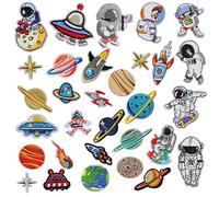 Woohome Parches para Ropa Patch Sticker, 30 Pz Planeta Espacio Parche Termoadhesivo Sistema Solar Parches Bordados para Mochila, Gorras, Ropa (Mixed Color 1)