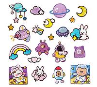 Woohome Patch Sticker, 21 Pz Púrpura Planeta Espacio Parche Termoadhesivo Cielo Conejo Parches Ropa Termoadhesivos para Mochila, Gorras, Ropa