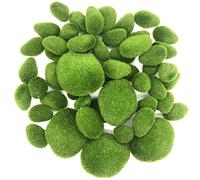 Woohome Piedras de Musgo, 50 Pz Musgo Artificial Rocas Decorativas Rocas de Musgo Artificial, Seta de Bricolaje y Mariquita de Simulación para Jardines de Hadas y Artesanía