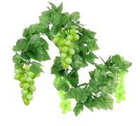 Woohome Racimos Uvas Artificiales, 12 Pz Emulación UVA Vid y 4 Uvas Artificiales Realistas para Decoración de Vino, Apoyos Artificiales de La Fruta
