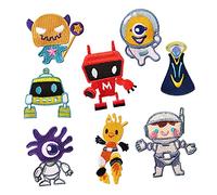 Woohome Robot Parche de Ropa, 8 Pz Patch Sticker Parches Ropa Termoadhesivos Bufandas para Ropa, Mochila, Gorras, Repara El Palo de Agujero