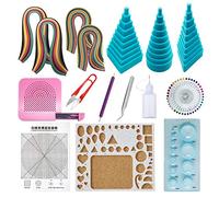 Woohome Set de Papel de Filigrana con 12 Herramientas de Quilling y 36 Colores de 880 Tiras de Papel Quilling