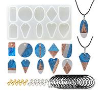 Woohome Silicona Moldes 1 unids 10 cavidad colgante geometría molde resina colgante con agujero para joyas de joyería DIY Herramientas