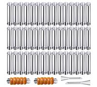 Woohome Tubos Repostería Molde, 40 Pz Cannoli Molde, Moldes de Cuerno de Crema Cannoli Acero Inoxidable con 2 Talla Puff Manga Pastelera Boquillas para Croissants y Rollos de Mantequilla