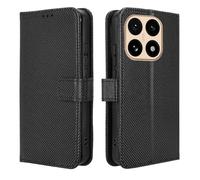 Wookfiss Funda de Fibra con Flip para Xiaomi 15T con Bloqueo RFID, [Cierre Magnético Case], [Ranura Tarjeta], [Función Soporte]-Negro