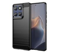 Wookfiss Funda para Motorola Moto Edge 60 Fusion/Edge 60 5G/ Edge 60 Pro, Fibra de Carbono Carcasa Protectora, Suave TPU Silicona Delgada Anti-Choques Case
