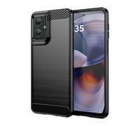 Wookfiss Funda para Motorola Moto G55 5G, Fibra de Carbono Carcasa Protectora, Suave TPU Silicona Delgada Anti-Choques Caso Compatible con Moto G55 5G