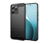 Wookfiss Funda para OPPO Reno 14 F 5G/Reno 14F/OPPO Reno 14 5G, TPU Suave + Fibra de Carbono Flexible Carcasa, [Protección Militar] Anti-Raspaduras, Antideslizante Bumper Case, Negro