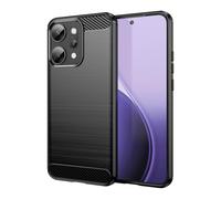 Wookfiss Funda para OPPO Reno 14 Pro 5G, TPU Suave + Fibra de Carbono Flexible Carcasa, [Protección Militar] Anti-Raspaduras, Antideslizante Bumper Case Compatible con OPPO Reno 14 Pro 5G, Negro