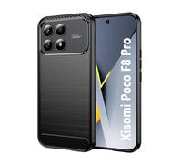 Wookfiss Funda para Xiaomi Poco F8 Pro, TPU Suave + Fibra de Carbono Flexible Carcasa, [Protección Militar] Anti-Raspaduras, Antideslizante Bumper Case, Negro