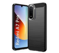 Wookfiss Funda para Xiaomi Redmi A7 Pro, TPU Suave + Fibra de Carbono Flexible Carcasa, [Protección Militar] Anti-Raspaduras, Antideslizante Bumper Case, Negro