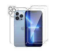 Wookfiss Protector de Pantalla (2)+ Protector de Pantalla Trasera de Vidrio (1)+ Cámara Protector(1) para iphone 13 pro, Cobertura Completa Anti-Huellas Reemplazo de Carcasa para iphone 13 pro
