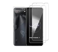 Wookfiss Protector de Pantalla para ASUS ROG Phone 7 Alta Definicion 9H Dureza Anti-caída/Anti-rasguños Cristal Templado Vidrio Templado(2)+Cámara Protector(2)