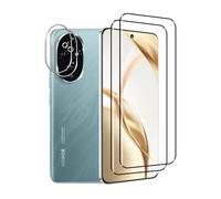 Wookfiss Protector de Pantalla para Honor 200 5G, 2 Piezas 3D Cristal Templado + 2 Protector de Lente Cámara, Alta Definicion 9H Dureza Anti-rasguños Cristal Templado Vidrio Templado