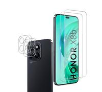 Wookfiss Protector de Pantalla para Honor X8B Alta Definicion 9H Dureza Anti-caída/Anti-rasguños Cristal Templado Vidrio Templado(2)+Cámara Protector(2)