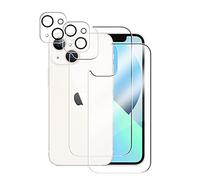 Wookfiss Protector de Pantalla para iphone 13 mini Protector de Pantalla Trasera de Vidrio (2) + Cámara Protector(2), Cobertura Completa Anti-Huellas Reemplazo de Carcasa para iphone 13 mini