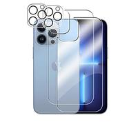 Wookfiss Protector de Pantalla para iPhone 13 Pro MAX Protector de Pantalla Trasera de Vidrio (2) + Cámara Protector(2), Cobertura Completa Anti-Huellas Reemplazo de Carcasa para iPhone 13 Pro MAX
