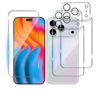 Wookfiss Protector de Pantalla para iPhone 17 Pro Max Alta Definicion 9H Dureza Anti-caída/Anti-rasguños Protector de Pantalla Trasera de Vidrio (2)+Cristal Templado (1)+Cámara Protector(2)