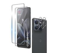 Wookfiss Protector de Pantalla para Motorola Moto Edge 70, 2 Piezas Cristal Templado + 2 Piezas Protector de Lente de Cámara, 9H Dureza Ultra Resistente Sin Burbujas Vidrio Templado