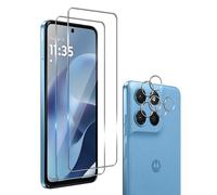 Wookfiss Protector de Pantalla para Motorola Moto G17/G17 Power 5G, 2 Piezas Cristal Templado + 2 Piezas Protector de Lente de Cámara, 9H Dureza Ultra Resistente Sin Burbujas Vidrio Templado