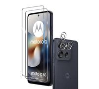 Wookfiss Protector de Pantalla para Motorola Moto G56 5G, 2 Piezas Cristal Templado + 2 Piezas Protector de Lente de Cámara, 9H Dureza Ultra Resistente Sin Burbujas Vidrio Templado