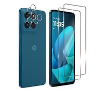 Wookfiss Protector de Pantalla para Motorola Moto G57 Power/G57 5G/G67 Power, 2 Piezas Cristal Templado + 2 Piezas Protector de Lente de Cámara, 9H Dureza Ultra Resistente Sin Burbujas Vidrio Templado