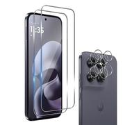 Wookfiss Protector de Pantalla para Motorola Moto G67/G77 5G, 2 Piezas Cristal Templado + 2 Piezas Protector de Lente de Cámara, 9H Dureza Ultra Resistente Sin Burbujas Vidrio Templado
