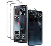 Wookfiss Protector de Pantalla para Nothing Phone (3), 2 Piezas Back Cristal Templado + 2 Piezas Protector de Lente de Cámara, 9H Dureza Ultra Resistente Sin Burbujas Vidrio Templado