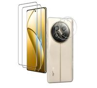 Wookfiss Protector de Pantalla para Realme 12 Pro/12 pro+ 5G, 2 Piezas 3D Cristal Templado + 2 Protector de Lente Cámara, Alta Definicion 9H Dureza Anti-rasguños Cristal Templado Vidrio Templado