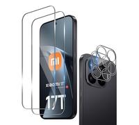 Wookfiss Protector de Pantalla para Xiaomi 17T 5G, 2 Piezas Cristal Templado + 2 Piezas Protector de Lente de Cámara, 9H Dureza Ultra Resistente Sin Burbujas Vidrio Templado