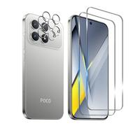 Wookfiss Protector de Pantalla para Xiaomi POCO F8 Pro, 2 Piezas Cristal Templado + 2 Piezas Protector de Lente de Cámara, 9H Dureza Ultra Resistente Sin Burbujas Vidrio Templado