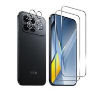 Wookfiss Protector de Pantalla para Xiaomi POCO F8 Ultra, 2 Piezas Cristal Templado + 2 Piezas Protector de Lente de Cámara, 9H Dureza Ultra Resistente Sin Burbujas Vidrio Templado