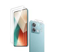 Wookfiss Protector de Pantalla para Xiaomi Redmi Note 13 5G Alta Definicion 9H Dureza Anti-caída/Anti-rasguños Cristal Templado Vidrio Templado(2)+Cámara Protector(2)