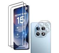 Wookfiss Protector de Pantalla para Xiaomi Redmi Note 15 4G Alta Definicion 9H Dureza Anti-caída/Anti-rasguños Cristal Templado 3D Vidrio Templado(2) +Cámara Protector(2)