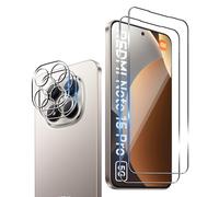 Wookfiss Protector de Pantalla para Xiaomi Redmi Note 15 Pro 5G, 2 Piezas Cristal Templado + 2 Piezas Protector de Lente de Cámara, 9H Dureza Ultra Resistente Sin Burbujas Vidrio Templado