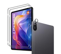 Wookfiss Protector de Pantalla para Xiaomi Redmi Pad 2 4G, 2 Piezas Cristal Templado con 2 Piezas Protector de Lente de Cámara,9H Dureza Vidrio Templado