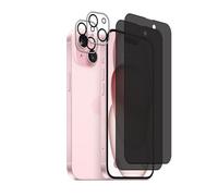 Wookfiss Protector de Pantalla Privacidad para iPhone 15, 2 Piezas Back Cristal Templado con 2 Piezas Protector de Lente de Cámara, 9H Dureza, Anti Espía Vidrio Templado Compatible con iPhone15