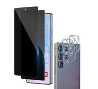 Wookfiss Protector de Pantalla Privacidad para Samsung Galaxy S25 Ultra, 2 Piezas Back Cristal Templado con 2 Piezas Protector de Lente de Cámara,9H Dureza,Anti Espía Vidrio Templao