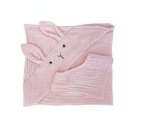 WOOKIDS Toalla con Capucha y Bandana Bunny Bobble Rosa