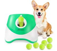 WookYumy Lanzador automático de bolas para perros, máquina lanzadora de bolas para cachorros con 3 modos de distancia de lanzamiento de 3 a 9 m, juguetes interactivos para perros pequeños y medianos