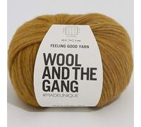 Wool and the Gang Feeling Good Yarn 149 - Ovillo bronceado, color verde oliva