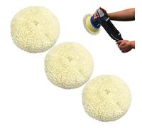 Wool Buffing Pad - 6 Inch Car Polishing Cutting Discs, 3PCS Reusable Wool Polishing Pads for Paint Restoration, Automotive Detailing | Marine Glass Furniture Compound Polishh Use