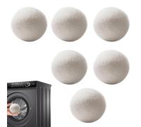 Wool Dryer Ball, Fabric Softener Alternative, 6cm/2.36 Inches in Diameter Reduction, Fresh and Gentle on the Skin Quick-Drying Aid, Set of 6, for Laundry Accessories Wool