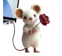 Wool Felt Doll - Romantic Collectible Keepsake, Valentines Wool Felt Doll Ornament | 3.15x1.57 Inches Animal Fungries For Him Her Boyfriend Girlfriend Wife Bookshelf Dining Table Windowsill Bedside