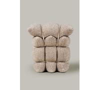 Wool4life, Taburete de diseño, otomano, Asiento, 100% Lana española, bouclé, colección Madrid Design Festival, Inés Sistiaga, 50 x 40 x 50 cm, Color Beige