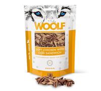 Woolf Snacks, pequeños Sandwich de Pollo y Bacalao para Perro 100g. Chuches, premios Naturales para Perro
