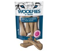 Woolf Woolfies Cepillo Fishbone M (4 pzs) 228 gr, Snack Dental, Premio Dental para Perros.