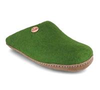 WoolFit Pantuflas de fieltro abiertas del Tíbet sin borde del talón para una rápida entrada y salida, talla 35-48, verde hierba, 41 EU