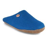 WoolFit Pantuflas de fieltro abiertas del Tíbet sin borde del talón para una rápida entrada y salida, talla 35-48, azul, 37 EU